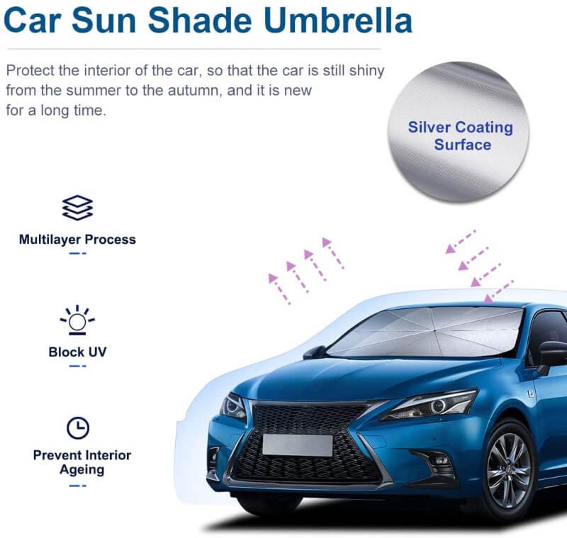 Alpha car windshield sun shade foldable umbrella