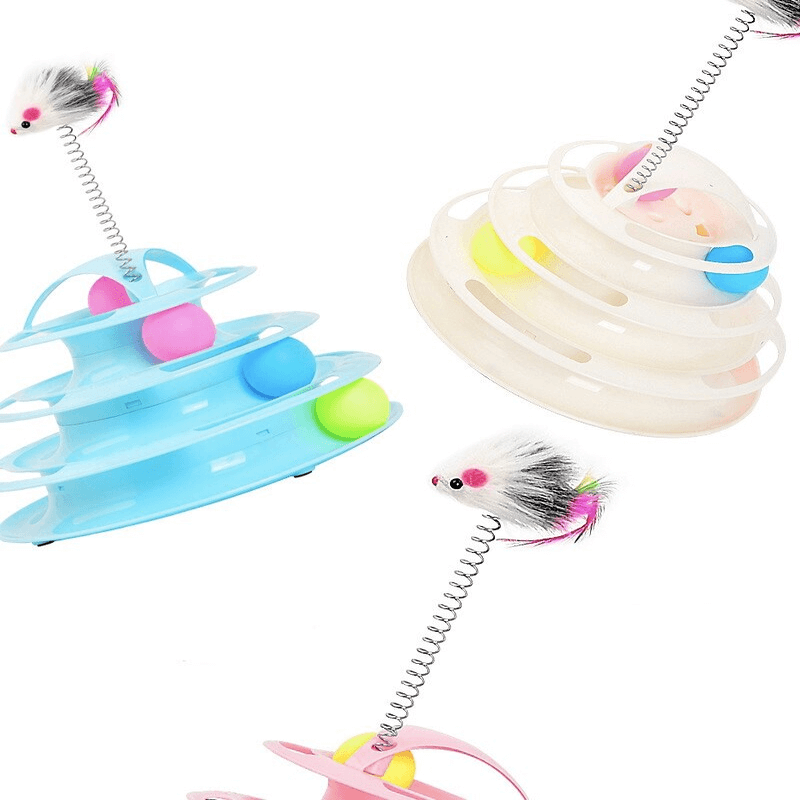 4 level ball training cat toy