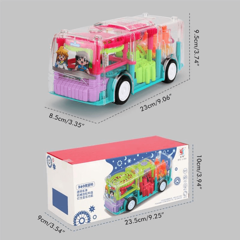 Mini auto flashing gear bus toy