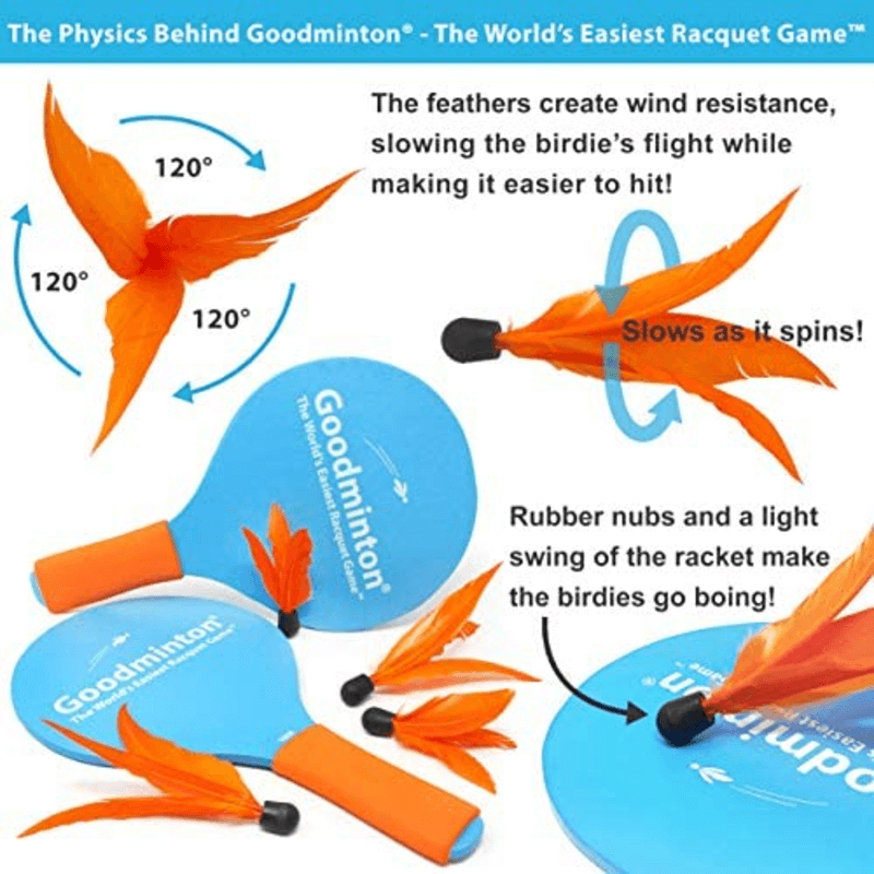 Goodminton racquet game with mesh bag