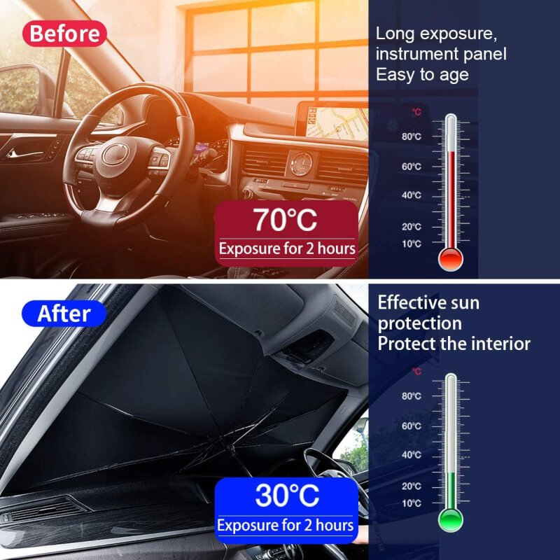 Alpha car windshield sun shade foldable umbrella