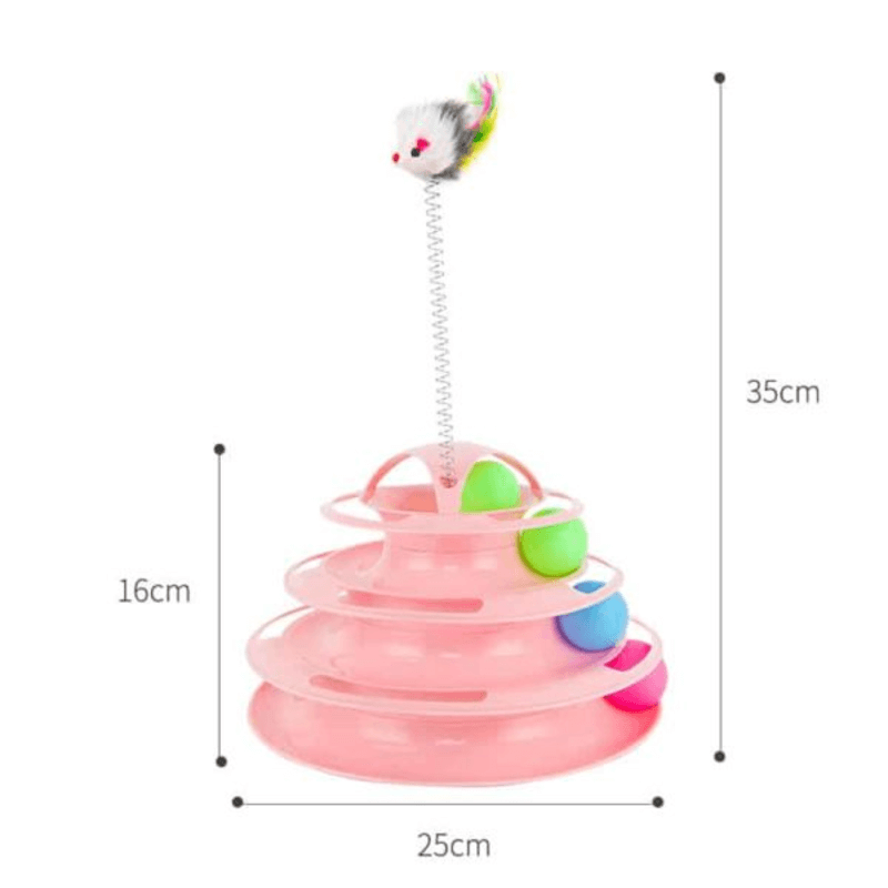 4 level ball training cat toy