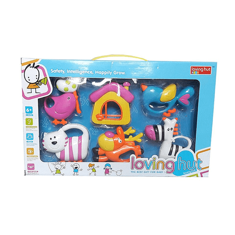 6 pcs munchkin land loving hut rattle for babies