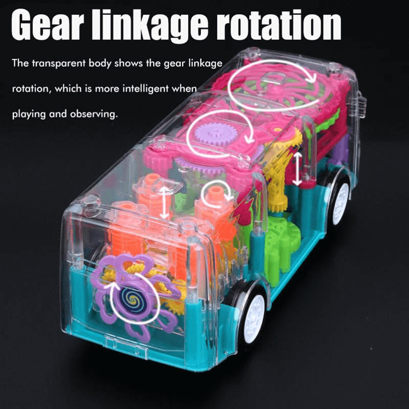 Mini auto flashing gear bus toy