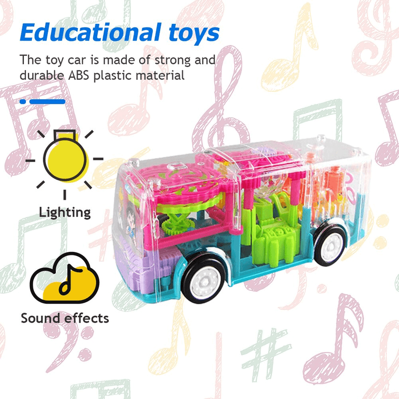 Mini auto flashing gear bus toy