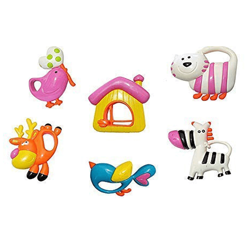 6 pcs munchkin land loving hut rattle for babies