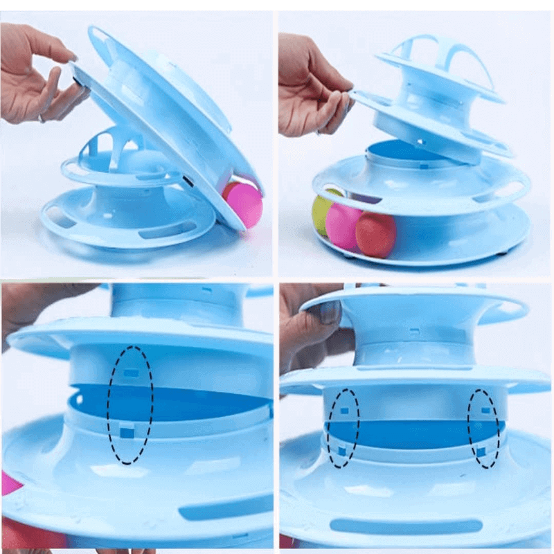 4 level ball training cat toy
