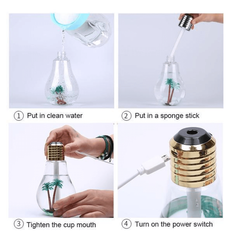 1 pc led bulb air water mist humidifier