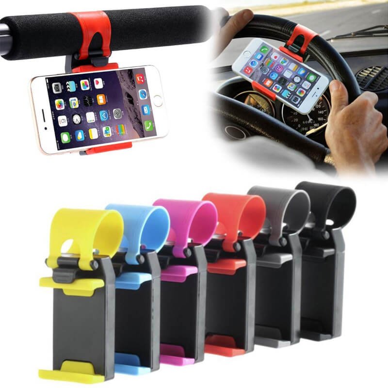 Car steering wheel mobile holder - multicolor