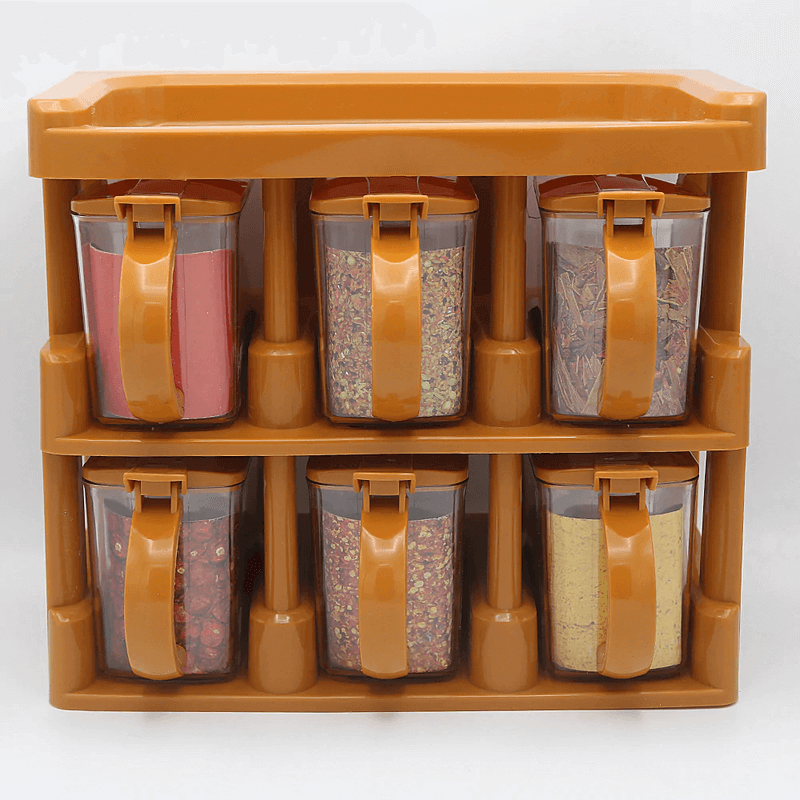 Spice rack tier set with 6 spice jars