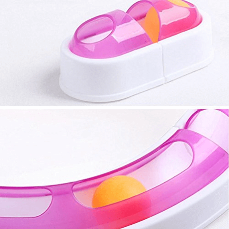 Interactive plastic cat chasing ball track toy
