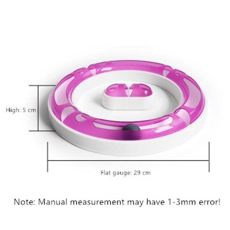 Interactive plastic cat chasing ball track toy