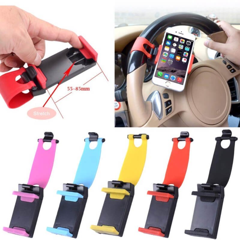 Car steering wheel mobile holder - multicolor