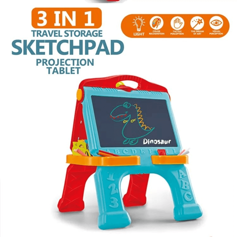 3 in 1 drawing projector tablet black board toy