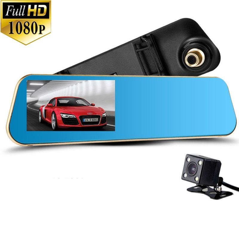 Full hd 1080p dual cameras on rearview mirror