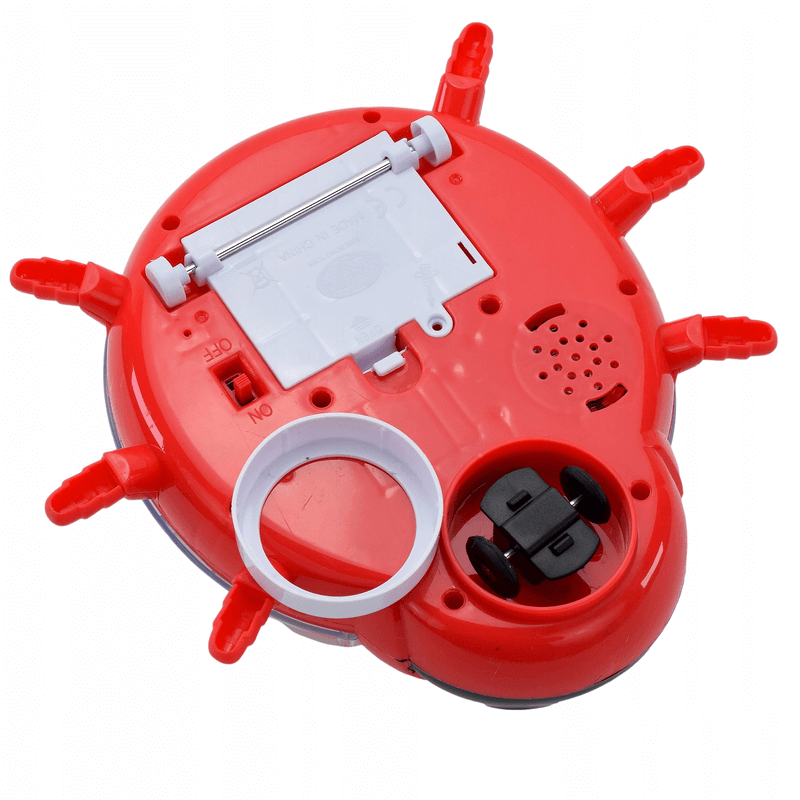 Battery operated rotating gear ladybug toy with lights and music
