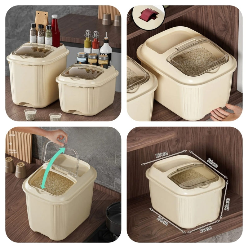 10KG Flip Cover Sealed Multi-function Rice Bucket - Prozone