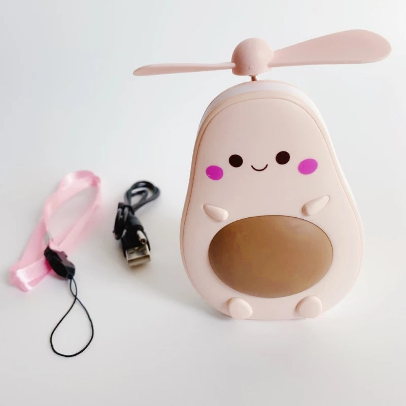 Avocado shape handheld mini air cooler fan with fill light mirror - Prozone
