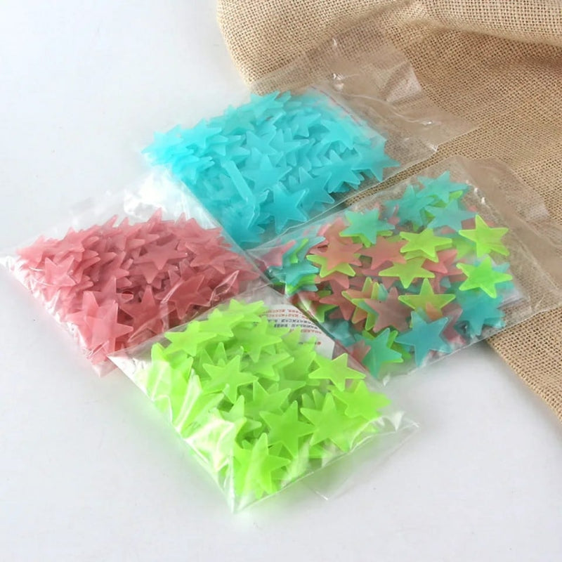 100pcs/stars luminous fluorescent 3d wall stickers - Prozone