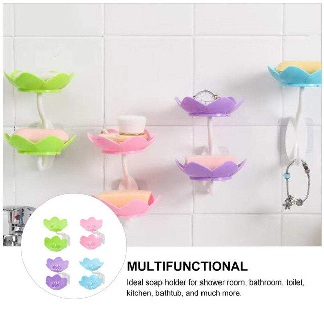 Wall mounted double layer lotus flower shaped soap holder - Prozone