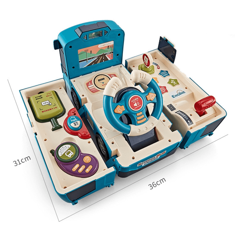 Big deformation school bus electric music toy