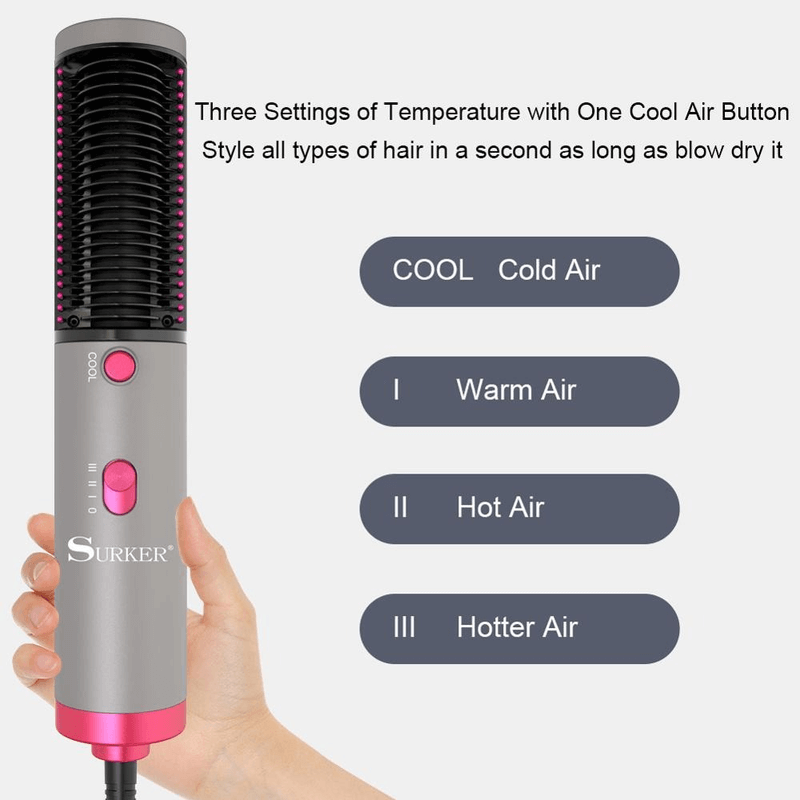 3 in 1 hair straightener with blow dryer and brush