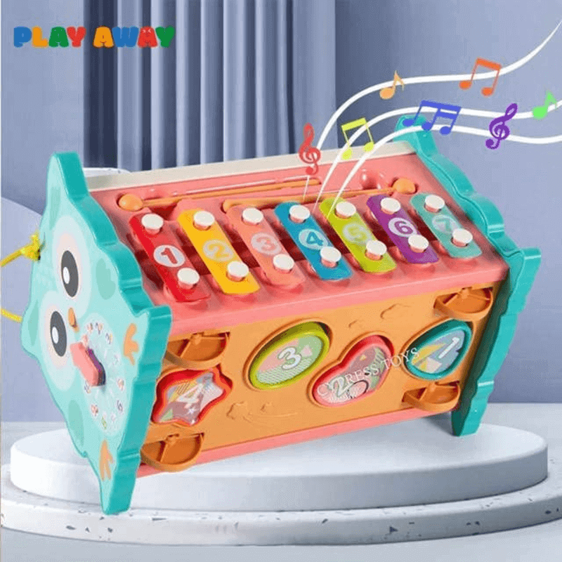 8 in 1 educational activity box xylophone hammer whack