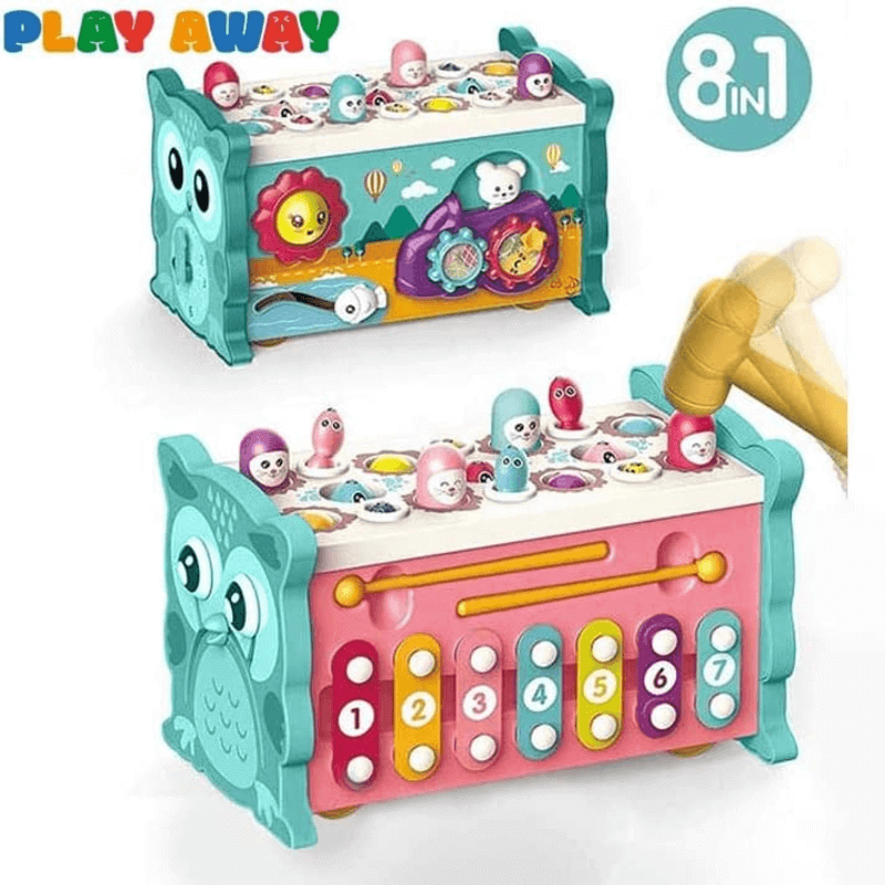 8 in 1 educational activity box xylophone hammer whack
