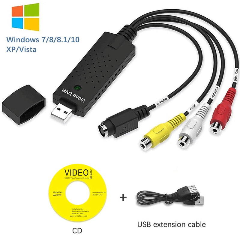 Usb video audio tv capture card adapter vhs to dvd