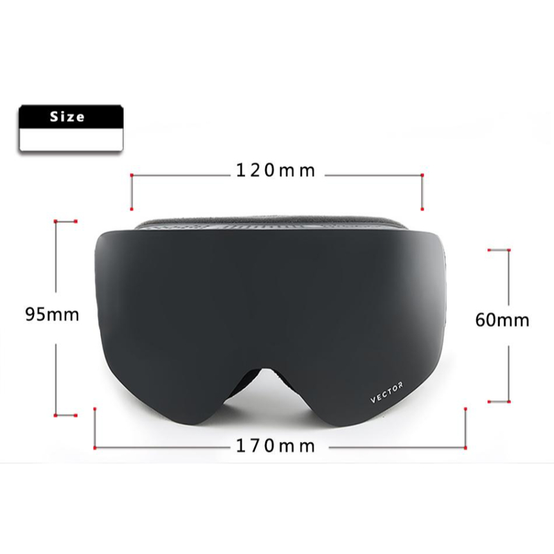 Ski safety goggles double lens uv400 anti fog snow glasses