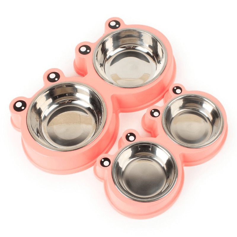 Frog designed resin stainless steel pet bowl