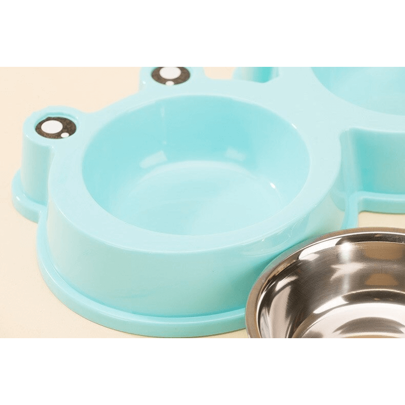 Frog designed resin stainless steel pet bowl