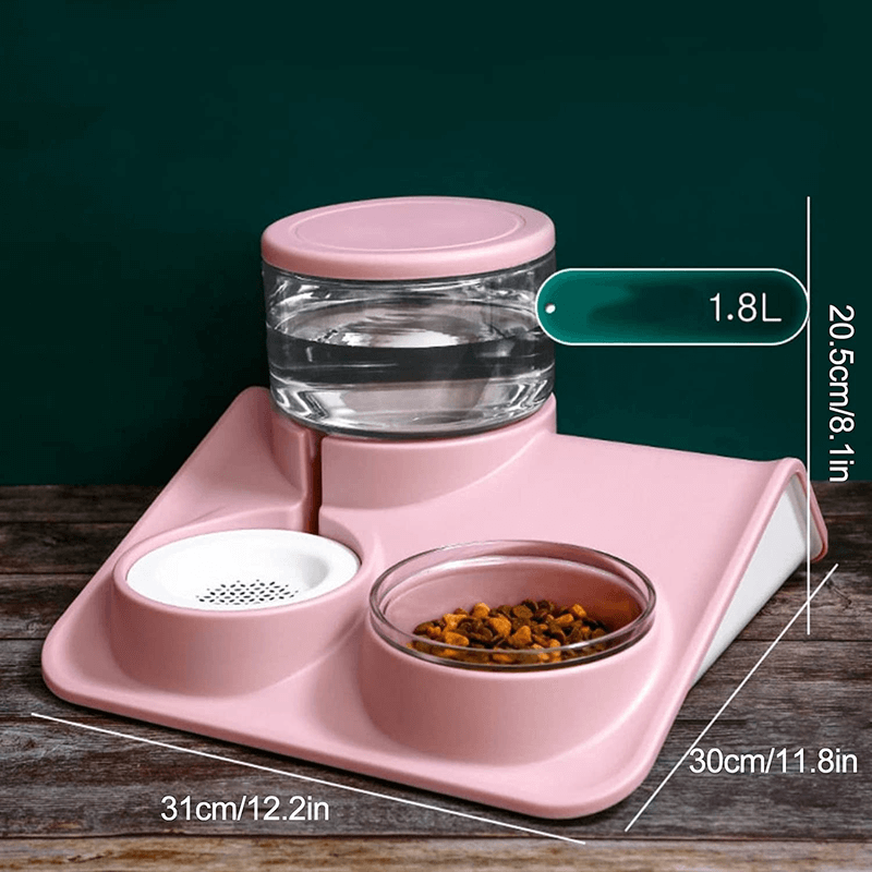 1.8l auto pet water dispenser and food bowl set