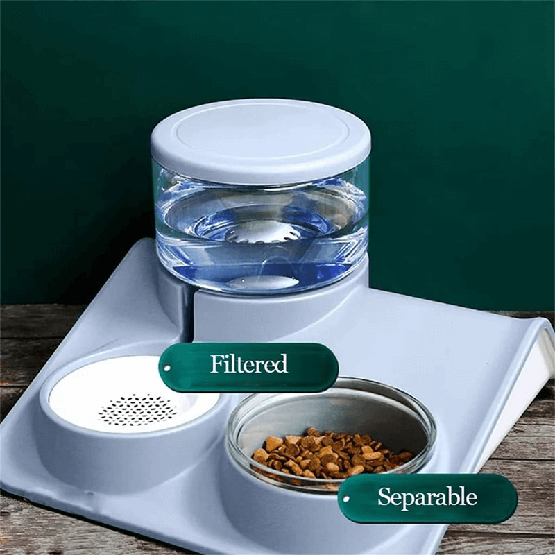 1.8l auto pet water dispenser and food bowl set