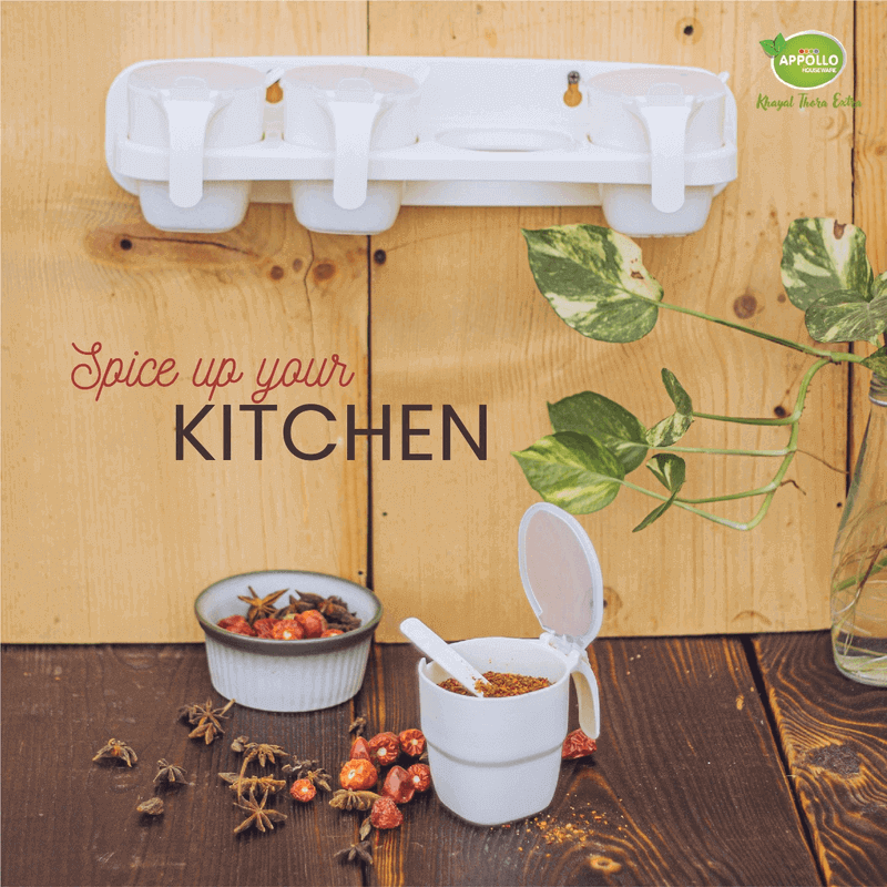 4 in 1 beautiful spice rack wall hanging