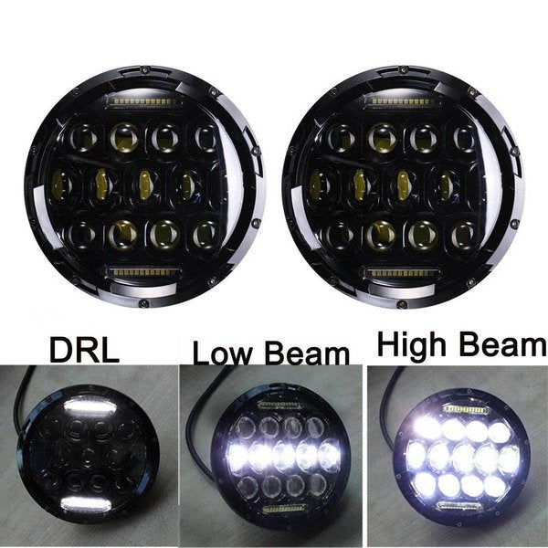 Universal 7 inch 75w 13 led round projector headlight