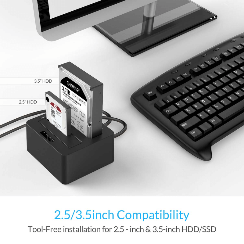 Dual bay usb 3.0 1 to 1 clone hdd docking station