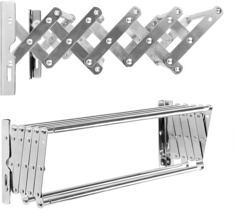 Stainless steel space saver rack wall mounted