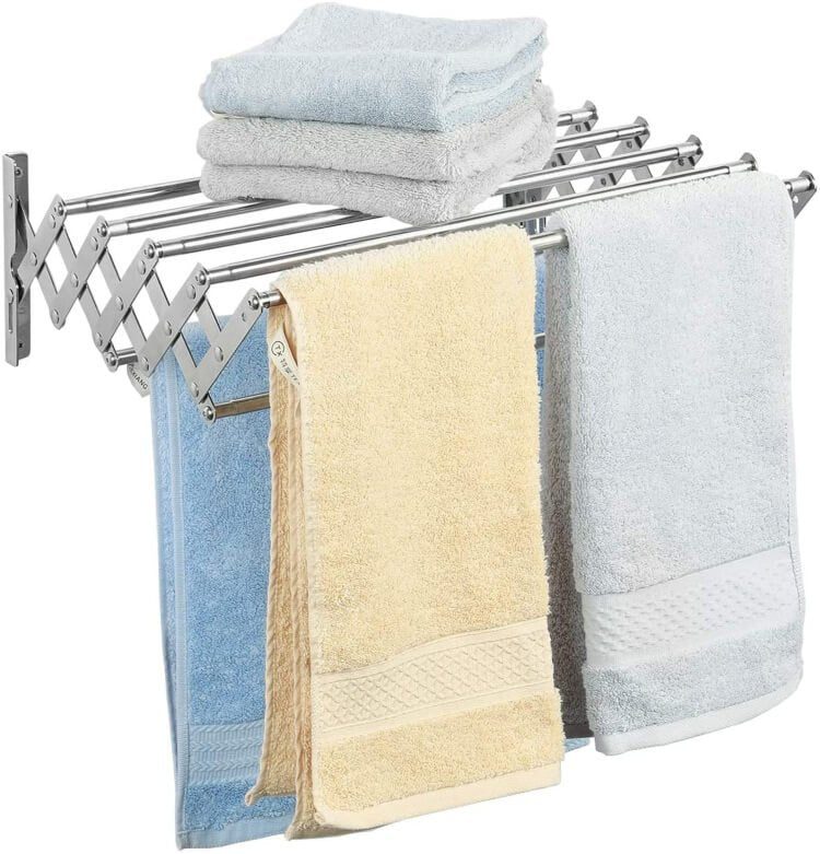 Stainless steel space saver rack wall mounted