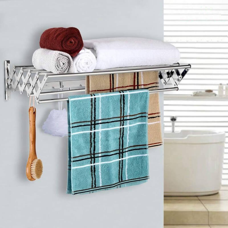 Stainless steel space saver rack wall mounted