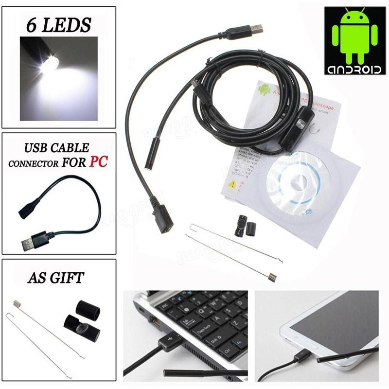 11.5 feet endoscope cable camera with 6 led lights