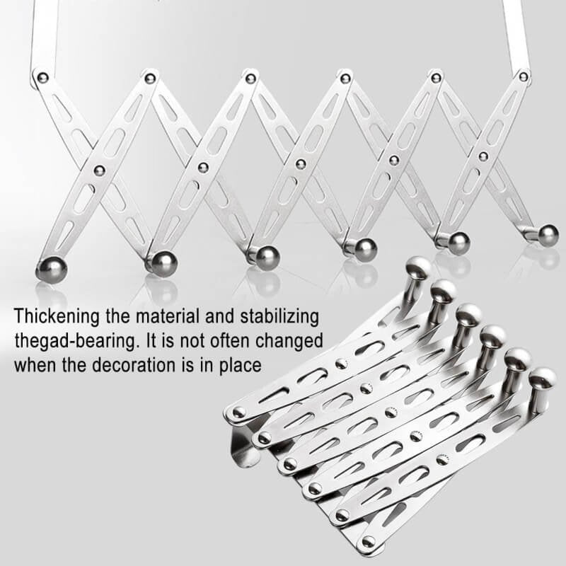 Stainless steel door behind hanger