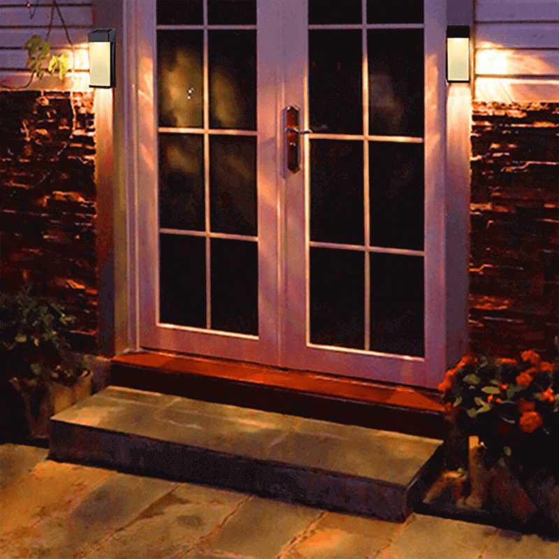 Outdoor solar powered wall lamp