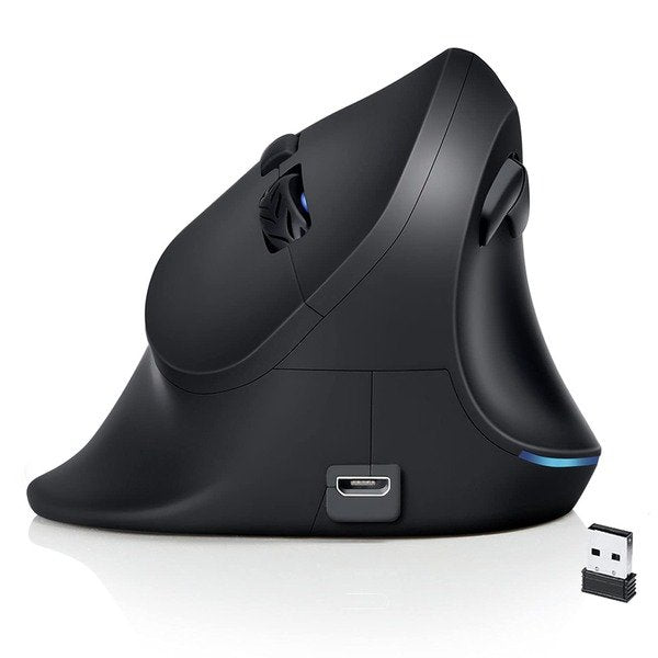 Ergonomic wireless vertical mouse with rechargeable built in battery