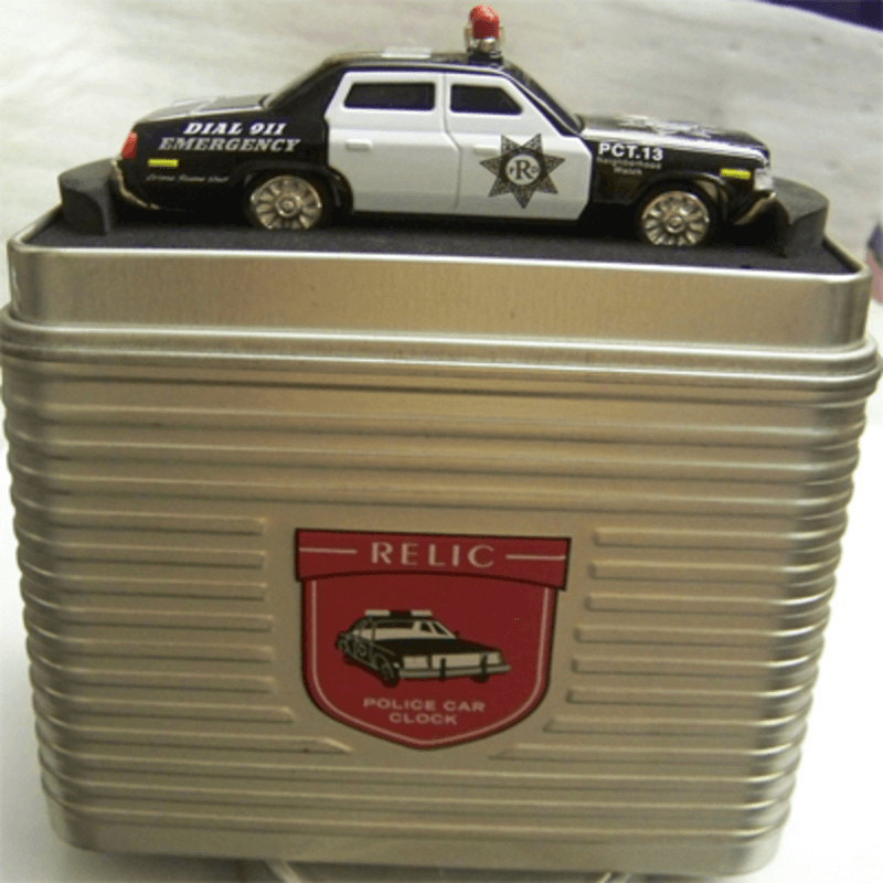 Fossil brand antique police car clock – metal black