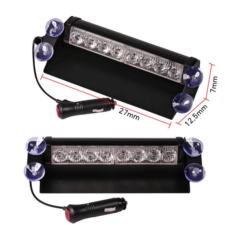 8 led red blue police flash light for dashboard