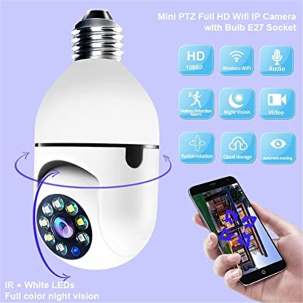 Mini ptz full hd camera with bulb e27 socket