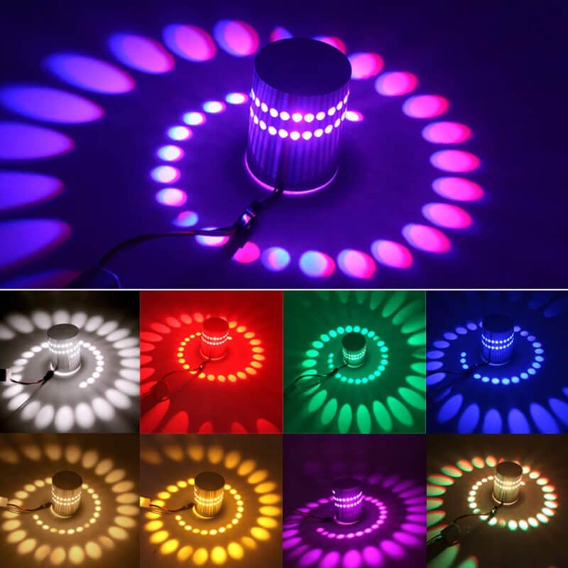 Wall light- led spiral effect wall lamp