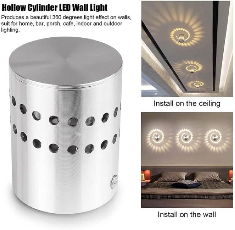 Wall light- led spiral effect wall lamp