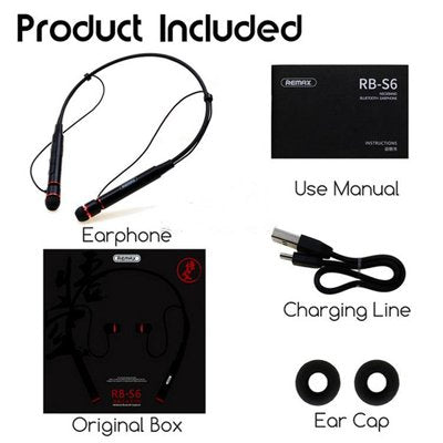 Remax rb-s6 neckband sports wireless 4.1 bluetooth headset